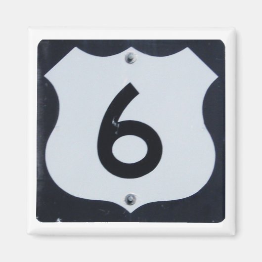 US Highway 6 Wegbordmagneet Magneet (Voorkant)