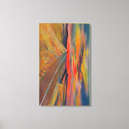 US Highway 80 die de Amerikaanse Saharastaat kruis Canvas Afdruk (Voorkant)