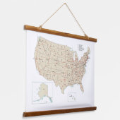 US Highways Road in de Verenigde Staten Kaart Hangend Wandkleed (Gebogen)