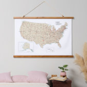 US Highways Road in de Verenigde Staten Kaart Hangend Wandkleed (Slaapkamer)