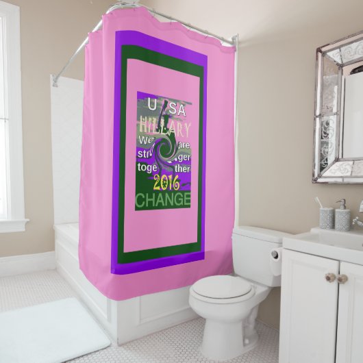 US Hillary Lovely sterkere geïnspireerde design ar Douchegordijn (In situ)