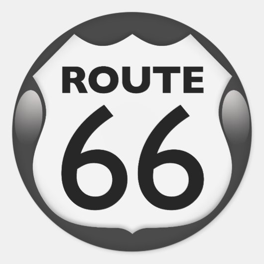 US Historische Route 66 Ronde Sticker (Voorkant)
