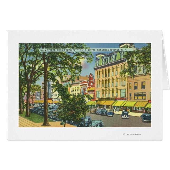 US Hotel Porch Uitzicht van Main Street (Voorkant Horizontaal)