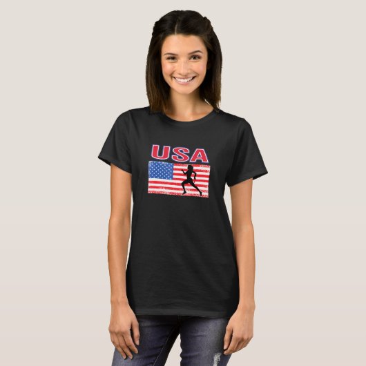 US houdt van spoor - en veldzomerkampen - amerikaa T-shirt (Voorkant volledig)