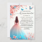 US Houten Boom Roze Girly Cherry Blossom Quinceane Kaart (Voorkant)