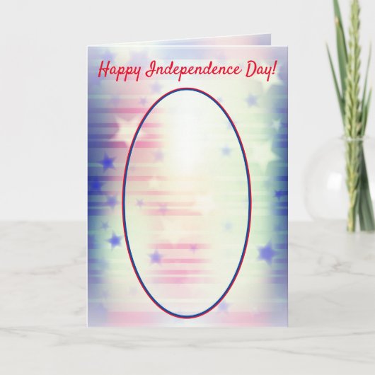 US Independence Day gemonteerde cowboy met vlag Ka Kaart (Voorkant)