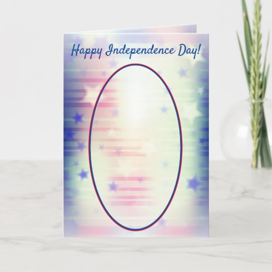 US Independence Day gemonteerde cowboy met vlag Kaart (Voorkant)