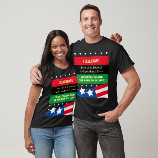 US Independence Days Junetetiende en 4th of Juli T T-shirt (Unisex)