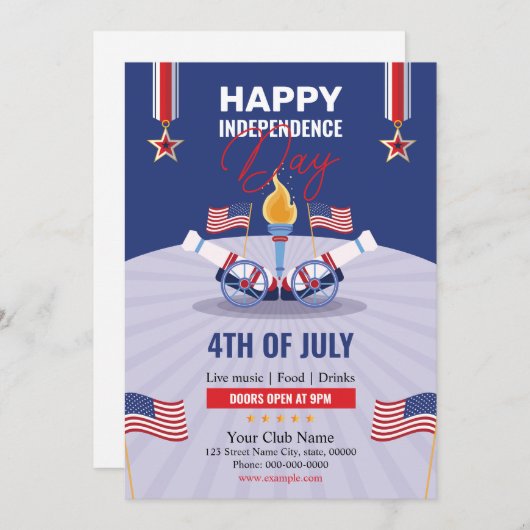 US Independent Day Party uitnodiging Flyer (Voorkant / Achterkant)