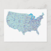 US Interstate Map Briefkaart (Voorkant)