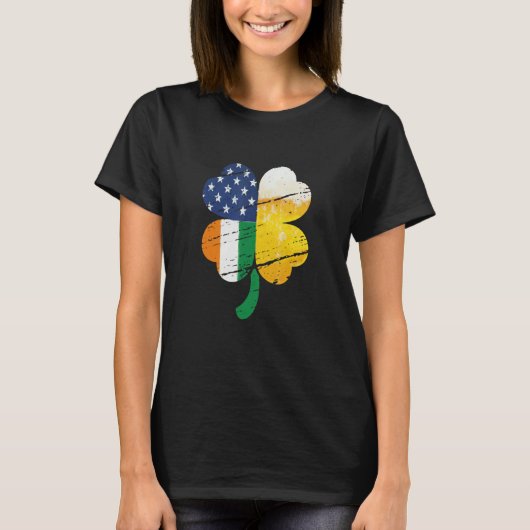 US Irish Flag Drinking Beer T-shirt (Voorkant)