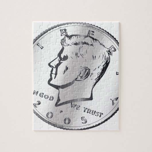 US JFK Halve dollar Legpuzzel (Verticaal)