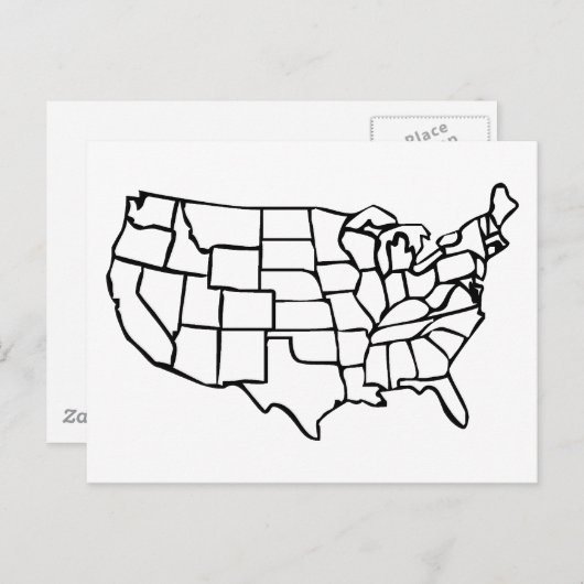 US-kaart Briefkaart (Voorkant / Achterkant)