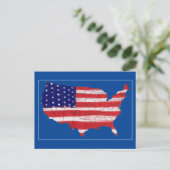 US-kaart en -vlag Briefkaart (Staand voorkant)