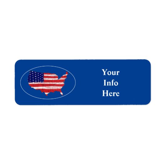 US-kaart en -vlag Etiket (Voorkant)