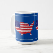 US-kaart en -vlag Koffiemok (Voorkant links)