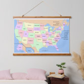 US-kaart Hangend Wandkleed (Slaapkamer)