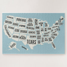 US Kaart met staatsnamen Legpuzzel