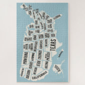 US Kaart met staatsnamen Legpuzzel (Verticaal)