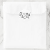 US-kaart Ronde Sticker (Tas)