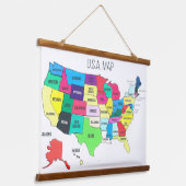 US Kaart Wall Hangend Wandkleed (Gebogen)