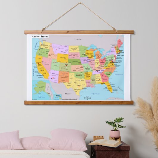US Kaart Wall Hangend Wandkleed (Slaapkamer)