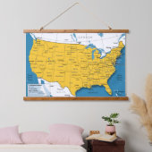 US Kaart Wall Hangend Wandkleed (Slaapkamer)