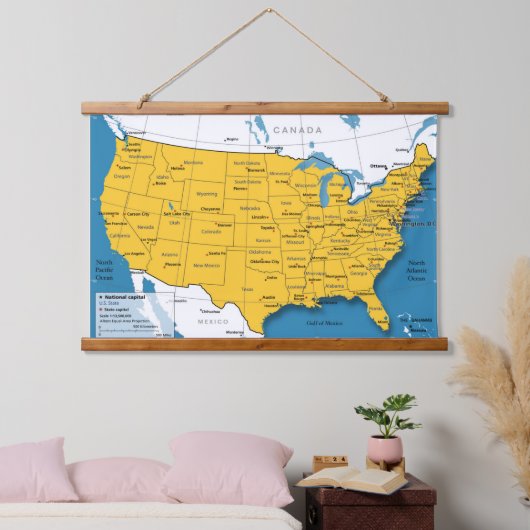 US Kaart Wall Hangend Wandkleed (Slaapkamer)