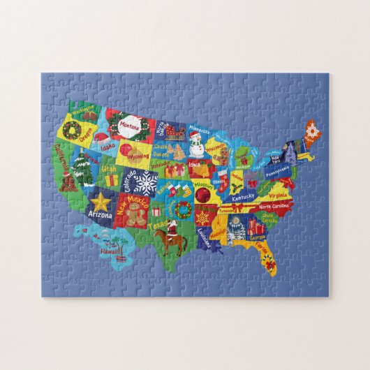 US kerstmis MAP Legpuzzel (Horizontaal)