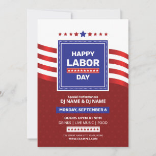 Us Labor Day Evenement Flyer Sjabloon Kaart