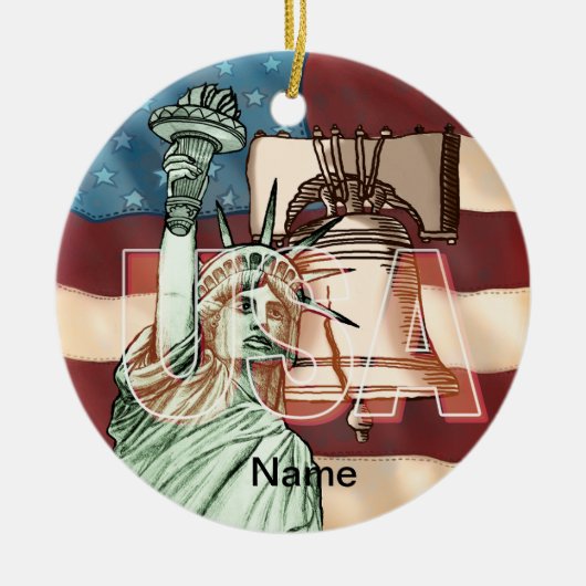 US Liberty-vlag Keramisch Ornament (Voorkant)