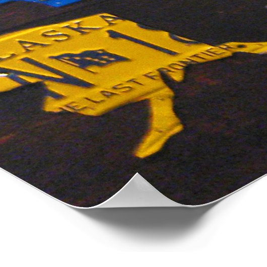 US License Bord Map Poster (Hoek)