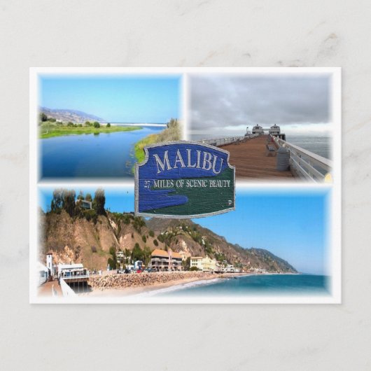 US Los Angeles - Malibu - Lagoon - Pier - strand Briefkaart (Voorkant)