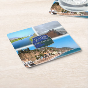 US Los Angeles - Malibu - Lagoon - Pier - strand Kartonnen Onderzetters