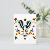 US.M.C. Old School Eagle Tattoo 2 Briefkaart (Staand voorkant)