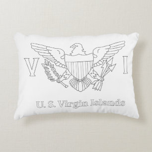 US Maagdeneiland Flag Adult Coloring Pillow Decoratief Kussen