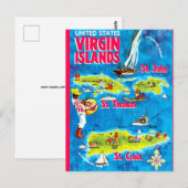 US Maagdeneilanden Ansichtkaart Briefkaart (Voorkant / Achterkant)