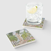 US Maagdeneilanden Eliza James-McBonboclock Tower Stenen Onderzetter (Zijkant)