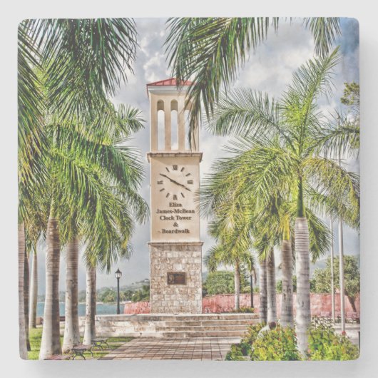 US Maagdeneilanden Eliza James-McBonboclock Tower Stenen Onderzetter (Voorkant)