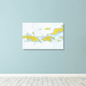 US Maagdeneilanden — kaart van de nautische kaart Canvas Afdruk (Insitu (Houten vloer))