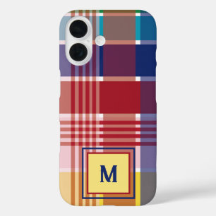 US Maagdeneilanden Madras Monogram Personaliseren iPhone 16 Hoesje