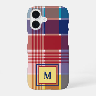 US Maagdeneilanden Madras Monogram Personaliseren iPhone 16 Hoesje
