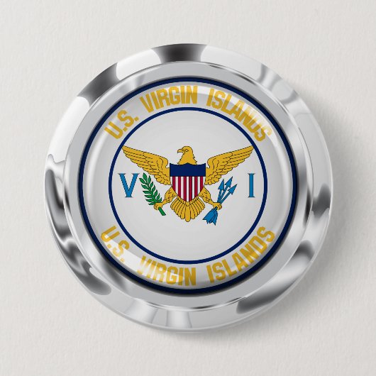 US Maagdeneilanden Ronde Embleem Button 7,6 Cm (Voorkant)