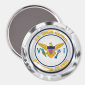 US Maagdeneilanden Ronde Embleem Magneet (Voorkant / Achterkant)