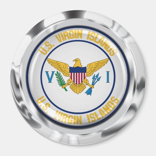 US Maagdeneilanden Ronde Embleem Magneet (Voorkant)