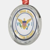 US Maagdeneilanden Ronde Embleem Metalen Ornament (Links)