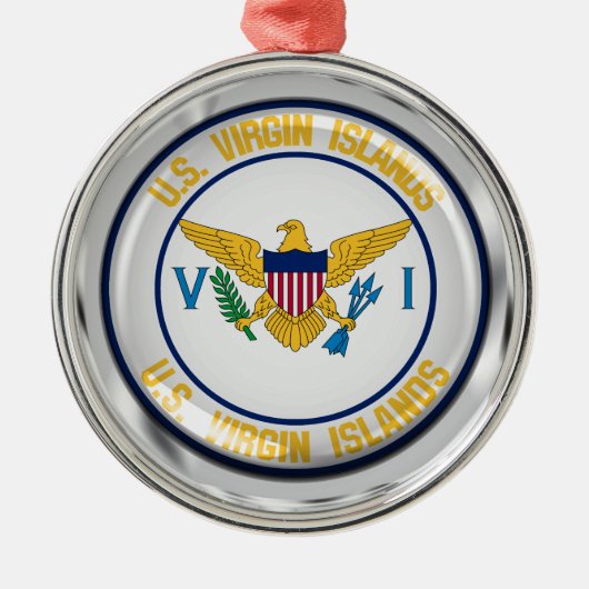 US Maagdeneilanden Ronde Embleem Metalen Ornament (Voorkant)
