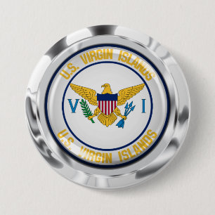 US Maagdeneilanden Ronde Embleem Ronde Button 7,6 Cm