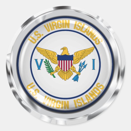 US Maagdeneilanden Ronde Embleem Sticker (Voorkant)