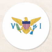 US Maagdeneilanden Ronde Kartonnen Onderzetter (Voorkant)
